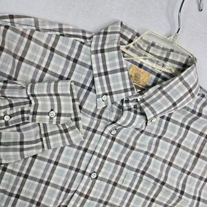 Vintage TREVERO Men Plaid Long Sleeve Button Up Shirt SZ XL western cowboy Rodeo